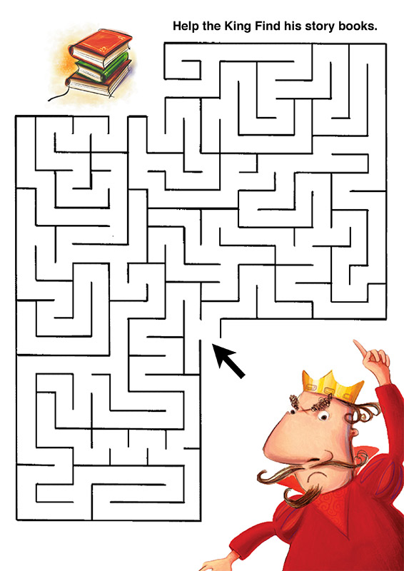 Find the Story Books maze worksheet